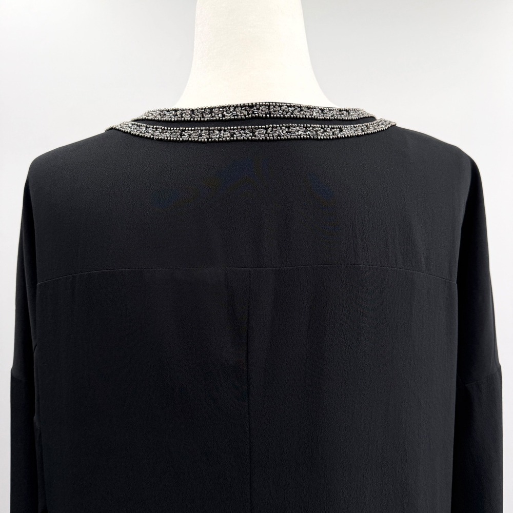 Soft Surroundings Calista Cardi Jacket Hand Beaded in Black Silver Size L NWT - Picture 4 of 13